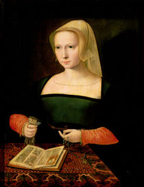 Portrait of a young woman  by Master of the Female Half Lengths