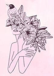 Woman-with-flowers-abstract-line-art-09