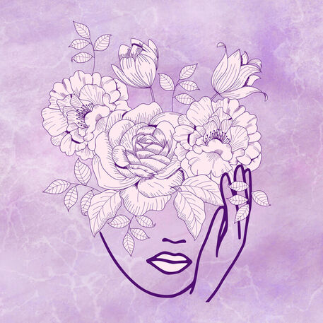 Woman-with-flowers-abstract-line-art-13