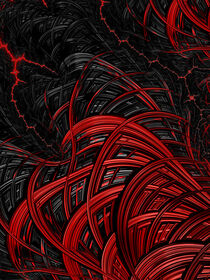 Abstract Fractal Structure Red And Black by ravadineum