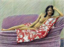 Woman in a Red Kimono – 10-11-22 von Corne Akkers