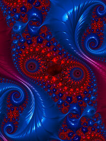 Fractal Art Red Blue Swirls von ravadineum