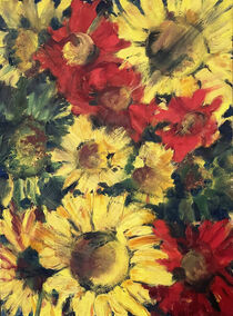 bunte Sonnenblumen von Sonja Jannichsen