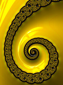 Fractal Art Yellow Swirl by ravadineum