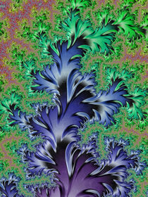 Fractal Leaves Green And Purple by ravadineum