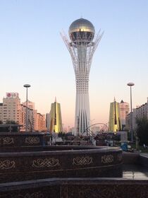 Golden Towers and Bayterek, Nur-sultan Kasachstan by Klara Latz