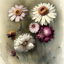 Retro Flowers in Style of Jean-Baptiste Monge von Michael Mayr