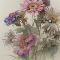 Retro Flowers in Style of Jean-Baptiste Monge by Michael Mayr