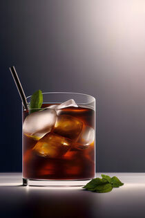 A Cocktail Glass With Ice Cubes and Straw von ravadineum