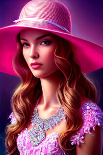 Beautiful Woman With A Pink Hat by ravadineum