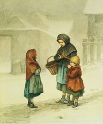 Conversation in the Snow  by Pierre Edouard Frere