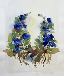 blaue Blumen im Kranz von Sonja Jannichsen