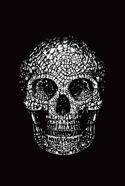 Skull-glass-print