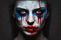 Portrait of beautiful woman. Blood From The Eyes by Eugen Wais