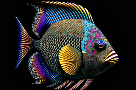 Colorful-fisch-on-black-background-e