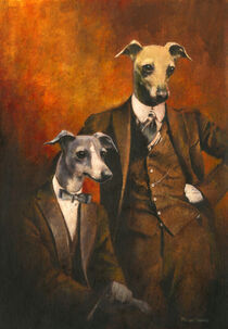 Vintage Italian Greyhound Gentlemen by Michael Thomas