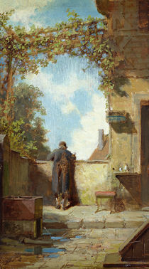 Old Man on the Terrace  by Karl Spitzweg