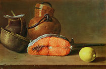 Still Life with a Piece of Salmon by Luis Egidio Melendez