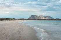 San Teodoro sand beach with turquoise sea water and mountains of island Tavolara in Sadinia Italy von Bastian Linder