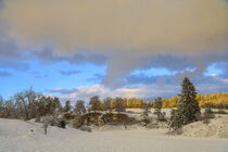 Winterlandschaft bei Bergsteig mit letzten Sonnenstrahlen - Naturpark Obere Donau von Christine Horn