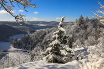 Blick vom Aussichtspunkt Burgstall in das winterliche Donautal - Naturpark Obere Donau von Christine Horn
