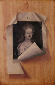 Trompe l'Oeil Portrait of a Lady  by Edwaert Colyer or Collier