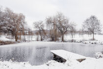 Winterlandschaft mit zugefrorenem Teich bei Eigeltingen-Homberg - Hegau von Christine Horn