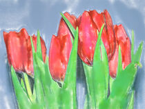 Tulpen in Wasserfarboptik von Edgar Schermaul