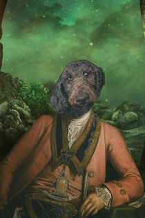 Pudelhund Historisches Porträt als Aristokrat von Erika Kaisersot
