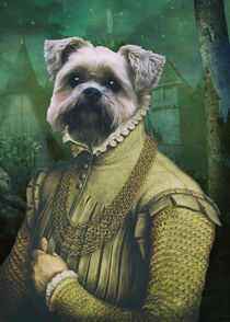 Historisches Porträt des Schnauzer-Hundes als König von Erika Kaisersot