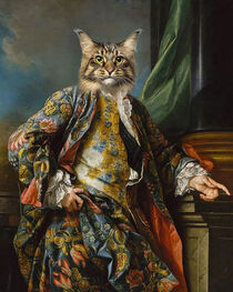 Katze Historisches Porträt als König von Erika Kaisersot