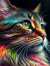 colorful cat lover by Vonda Vanissa