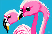 flamingo love birds series  by pushin-p