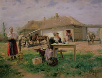 Arrival of a School Mistress in the Countryside von Vladimir Egorovic Makovsky