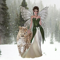 Fairy and Snow Leopard - Fee und Schneeleopard von Erika Kaisersot