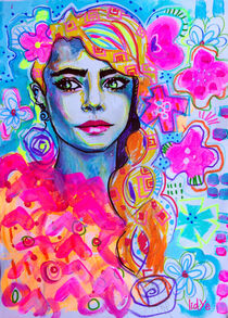 Woman portrait pastel by lidye
