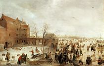A Scene on the Ice near a Town von Hendrik Avercamp