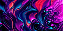 Pink And Blue Abstract Liquid Wave Swirls Background von ravadineum