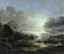 Landscape in Moonlight  by Aert van der Neer
