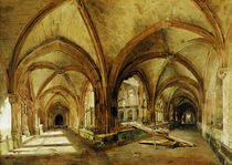 The Cloisters of St. Wandrille by Louis Eugene Gabriel Isabey