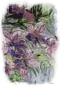 Purple and Pink Flower Garden by eloiseart