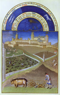 Fascimile of March: Peasants at Work on a Feudal Estate von Limbourg Brothers