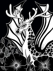 "Fantasy deer with wings" von Yelyzaveta  Kushnirova