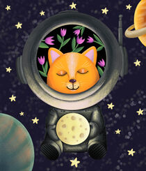 "Cat in space" by Yelyzaveta  Kushnirova