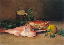 Crab and Red Mullet  by Jules Ernest Renoux
