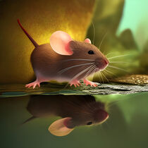Kleine Maus mit Pfütze von babetts-bildergalerie