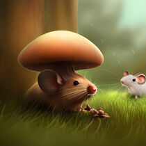 Kleine Maus unterm Pilz by babetts-bildergalerie