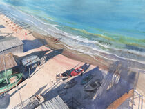 Beach view. Watercolor by Samira Yanushkova