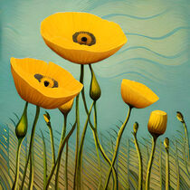 Digital Art - Yellow Poppies
