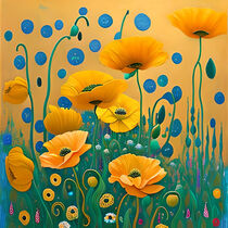 Digital Art - Yellow Poppies by Merit Müller